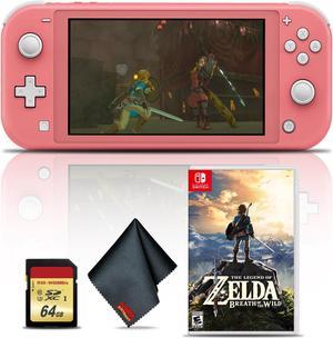 Nintendo Switch Lite Coral with Zelda Breath of the Wild and 64GB Memory