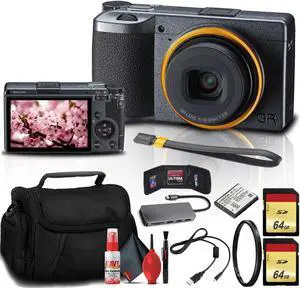 Ricoh GR III Street Edition Digital Camera with Two 64GB Cards and Camera Bag