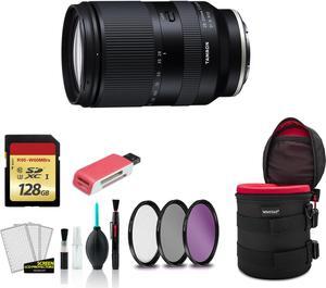 Tamron 28-200mm for Sony E f/2.8-5.6 Di III RXD Lens with 128GB Memory Card + Padded Case (International Model) Bundle