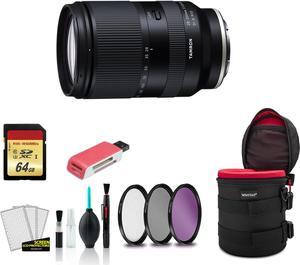 Tamron 28-200mm for Sony E f/2.8-5.6 Di III RXD Lens with Filter Kit + 64GB Memory Card (International Model) Bundle