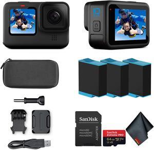 GoPro HERO10 - Waterproof Action Camera + 64GB Card and 2 Extra Batteries