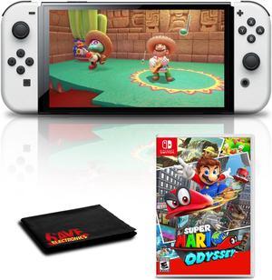 Nintendo Switch OLED White with Super Mario Odyssey Game