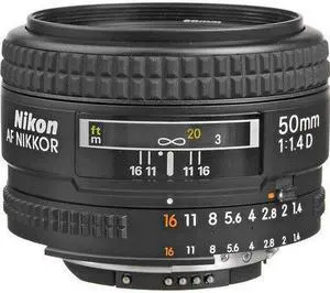 Nikon AF FX NIKKOR 50mm f/1.4D Fixed Zoom Lens with Auto Focus for Nikon DSLR Cameras International Version (No Warranty