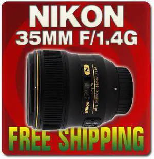 Nikon AF FX NIKKOR 35mm f/1.4G Fixed Zoom Lens with Auto Focus for Nikon DSLR Cameras International Version