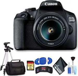 Canon EOS 2000D with EF-S 18-55mm IS II Lens (Intl Model) Ultimate Bundle