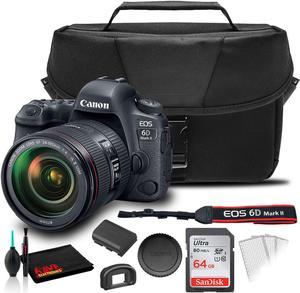 Canon EOS 6D Mark II DSLR Camera with 24-105mm L II Lens +  EOS Bag +  Sandisk Ultra 64GB Card