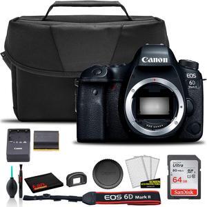 Canon EOS 6D Mark II DSLR Camera (Body Only) (1897C002) +  Canon EOS Bag +  Sandisk Ultra 64GB Card + Cleaning Set And More