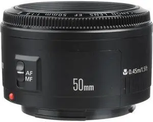 Canon EF 50mm f/1.8 II Standard AutoFocus Fixed Lens - White Box(Bulk Packaging)