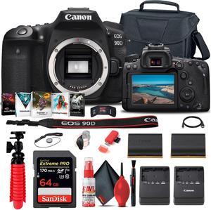 Canon EOS 90D DSLR Camera (Body Only) (3616C002) Graphic Bundle