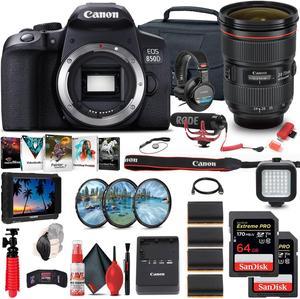 Canon EOS Rebel 850D / T8i DSLR Camera + Canon EF 24-70mm Lens Monitor Bundle