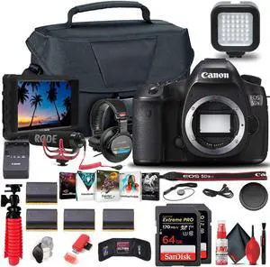 Canon EOS 5DS DSLR Camera (Body Only) (0581C002) + 4K Monitor + Pro Mic + More
