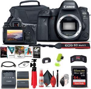 Canon EOS 6D Mark II DSLR Camera (1897C002) Extra Battery & Storage Bundle