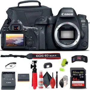 Canon EOS 6D Mark II DSLR Camera (1897C002) Travel Vlogger Bundle