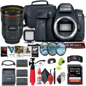 Canon EOS 6D Mark II DSLR Camera (Body Only) (1897C002) + Canon EF 24-70mm Lens