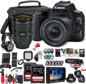Canon EOS Rebel SL3 DSLR Camera with 18-55mm Lens (Black) (3453C002) Ultimate Sound Bundle