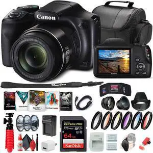 Canon PowerShot SX540 HS Digital Camera (1067C001) + 64GB Memory Card + More