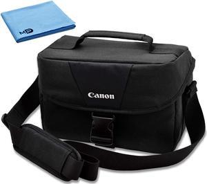 Canon 100ES Padded Digital SLR Camera Case EOS Shoulder Gadget Bag + Fiber Cloth Starter Bundle