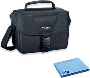 Canon 100ES Padded Digital SLR Camera Case EOS Shoulder Gadget Bag + Fiber Cloth Base Bundle