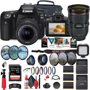 Canon EOS 90D DSLR Camera with 18-55mm Lens (3616C009) + Canon EF 24-70mm Lens