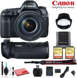 Canon EOS 5D Mark IV DSLR Camera w/ 24-105 f/4 II Lens (Memory Bundle Pack)