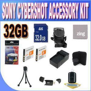 Sony Cyber-Shot Dsc-w510/w530/560/570 32GB Accessory Kit (32GB SDHC Card+ 2 Extended Life Batteries+ Rapid Charger Bundle