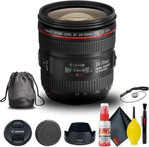 Canon EF 24-70mm f/4L IS USM Lens (6313B002) + Filter Kit + Cap Keeper + More