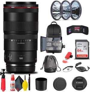 Canon RF 100mm f/2.8L Macro IS USM Lens (4514C002) + FilterKit + BackPack + More