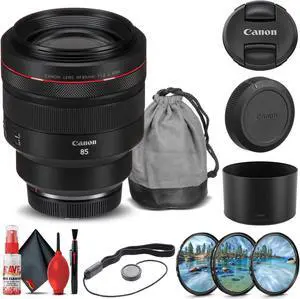 Canon RF 85mm f/1.2L USM Lens (3447C002) + Filter Kit + Cap Keeper Base Bundle