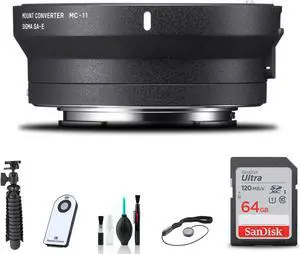 Sigma MC-11 Mount Converter/Lens Adapter for Sony + Accessories Bundle