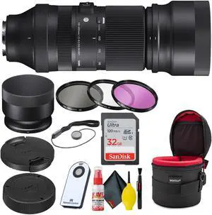 Sigma 100-400mm f/5-6.3 DG DN OS Contemporary Lens for Sony E + 32GB Bundle