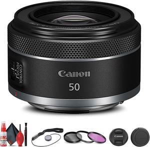 Canon RF 50mm f/1.8 STM Lens (4515C002) + Filter Kit + Cap Keeper Base Bundle