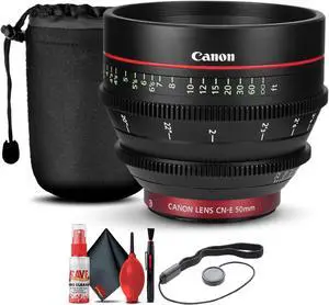 Canon CN-E 50mm T1.3 L F Cine Lens (6570B001) + Lens Pouch + Cap Keeper + More