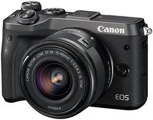 Canon mirrorless Single-Lens Camera EOS M6 Lens kit (Black) EF-M15-45mm F3.5-6.3 is STM- International Version (No Warranty)