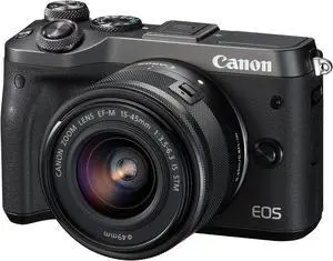 Canon mirrorless Single-Lens Camera EOS M6 Lens kit (Black) EF-M15-45mm F3.5-6.3 is STM- International Version (No Warranty)