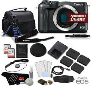 Canon EOS M6 Mirrorless Digital Camera (Body Only, Black) 1724C001 (Intl Model) - Deluxe Bundle