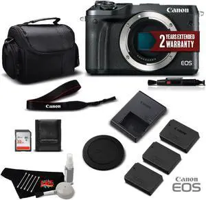 Canon EOS M6 Mirrorless Digital Camera (Body Only, Black) 1724C001 (Intl Model) - Professional Bundle