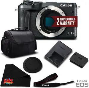Canon EOS M6 Mirrorless Digital Camera (Body Only, Black) 1724C001 (Intl Model) - Essential Bundle