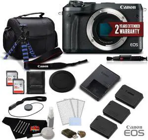 Canon EOS M6 Mirrorless Digital Camera (Body Only, Black) 1724C001 (Intl Model) -Deluxe Bundle