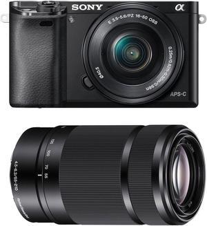 Sony Alpha A6000 Wi-Fi Digital Camera & 16-50mm Lens with E-Mount 55-210mm f/4.5-6.3 OSS Zoom Lens