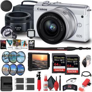 Canon EOS M200 Mirrorless Digital Camera with 1545mm Lens 3700C009 Monitor Bundle