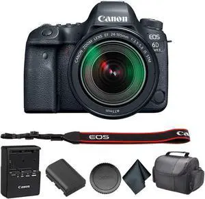 Canon EOS 6D Mark II DSLR Camera with 24-105mm f/3.5-5.6 Lens Bundle Kit with Carrying Case - International Model
