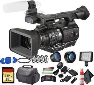 Panasonic AJ-PX270 microP2 Handheld AVC-ULTRA HD Camcorder (AJ-PX270PJ8) With UV Filter, Close Up Diopters, Wide Angle Lens,Tripod, Padded Case, LED Light, 64GB Memory Card and More Advanced Bundle