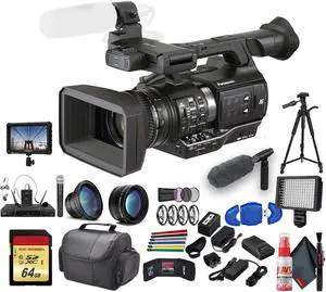 Panasonic AJ-PX270 microP2 Handheld AVC-ULTRA HD Camcorder (AJ-PX270PJ8) With Padded Case, LED Light, 64GB Memory Card, Tripod, External 4K Monitor, Sony ECM-VG1 and Much More