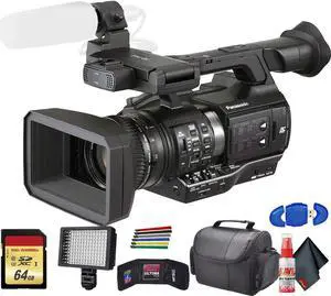 Panasonic AJ-PX270 microP2 Handheld AVC-ULTRA HD Camcorder (AJ-PX270PJ8) With Padded Case, LED Light, 64GB Memory Card and More Base Bundle
