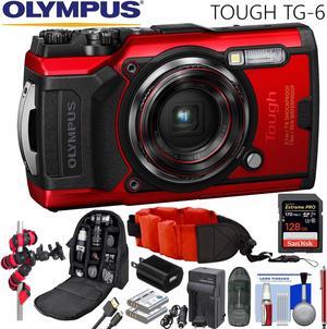 Olympus Tough TG-6 Digital Camera Premium Bundle (Red)