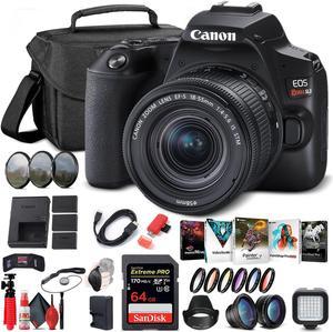 Canon EOS Rebel SL3 DSLR Camera W/ 18-55mm Lens (Black) (3453C002) Portable Travel Bundle