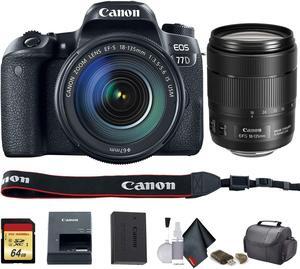 Canon EOS 77D DSLR Camera with 18-135mm USM Lens (International Model) (1892C002) - Starter Bundle