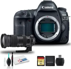 Canon EOS 5D Mark IV DSLR Camera with Sigma 60-600mm f/4.5-6.3 DG OS HSM Sports Lens, 32GB Memory Kit, and More (Intl Model)