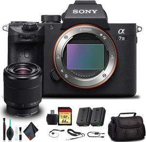 Sony Alpha a7 III Mirrorless Camera with 28-70mm Lens ILCE7M3K/B With Soft Bag, Additional Battery, 64GB Memory Card, Card Reader , Plus Essential Accessories