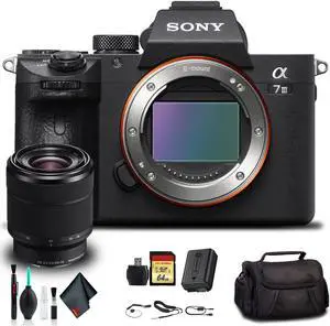 Sony Alpha a7 III Mirrorless Camera with 28-70mm Lens ILCE7M3K/B With Soft Bag, 64GB Memory Card, Card Reader , Plus Essential Accessories